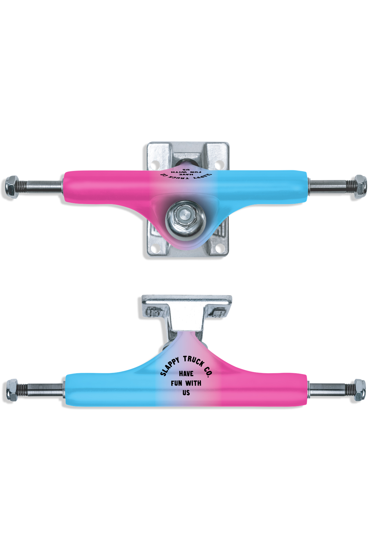 ST1 Classic Arisa Trew colorway - Pink Fade – Slappy Trucks ST1 Classic Arisa Trew colorway - Pink Fade – Slappy Trucks