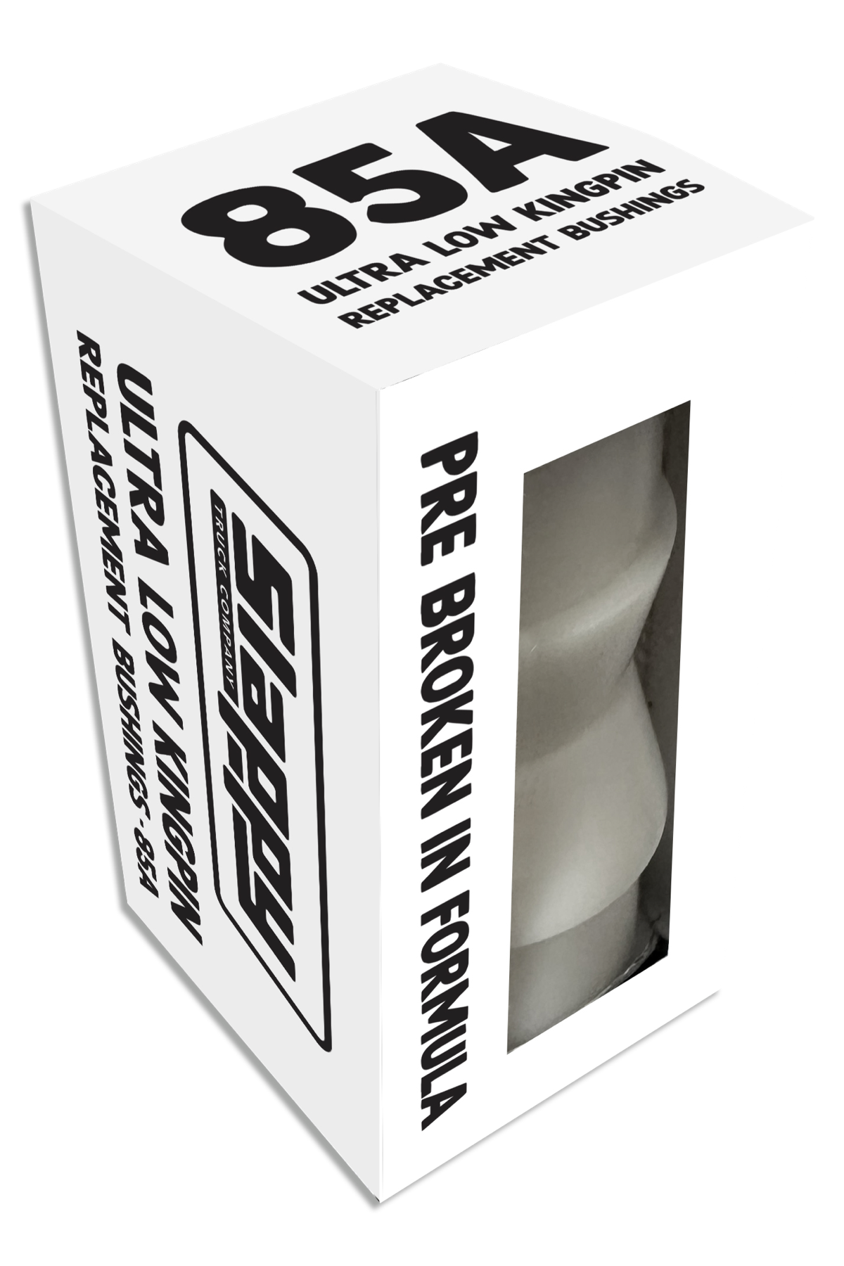 Box of Ultra Low Kingpin Replacement Bushings with branding on a white background