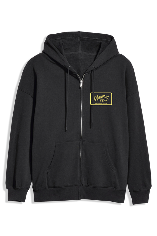 Throwback Zip Up Hoody - Black